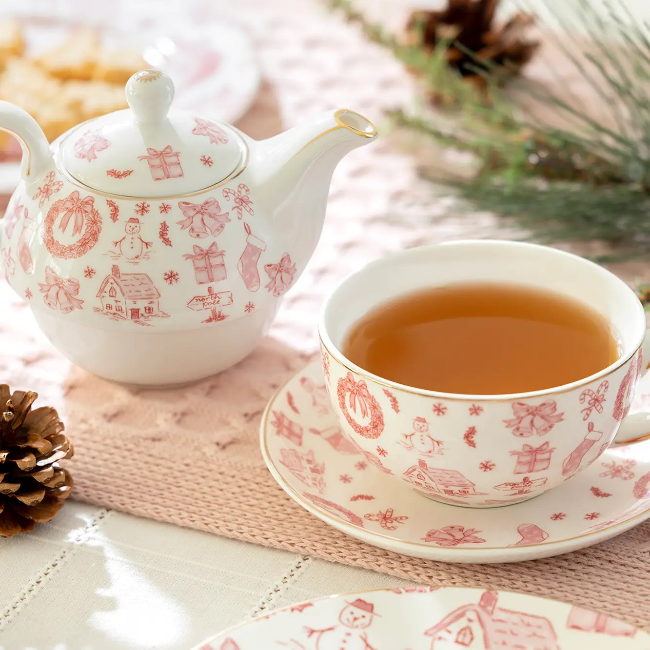 fine porcelain tea for one - pink bow