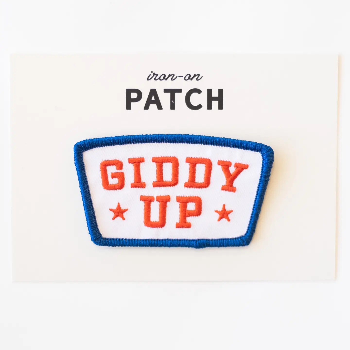 giddy up embroidered iron on patch