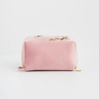 love scatter pink velvet embroidered cosmetic pouch