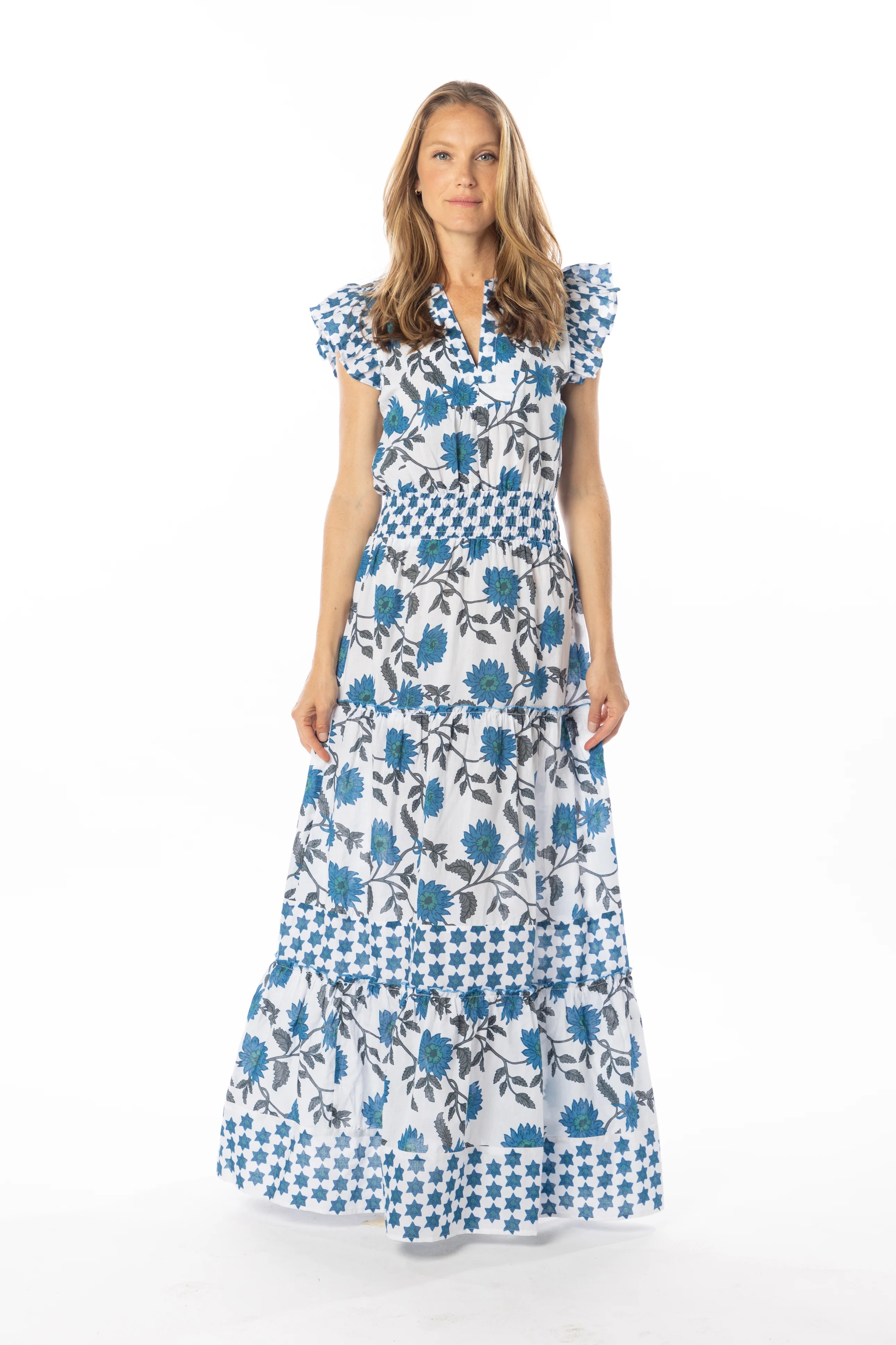 caro dress in gerbera blue