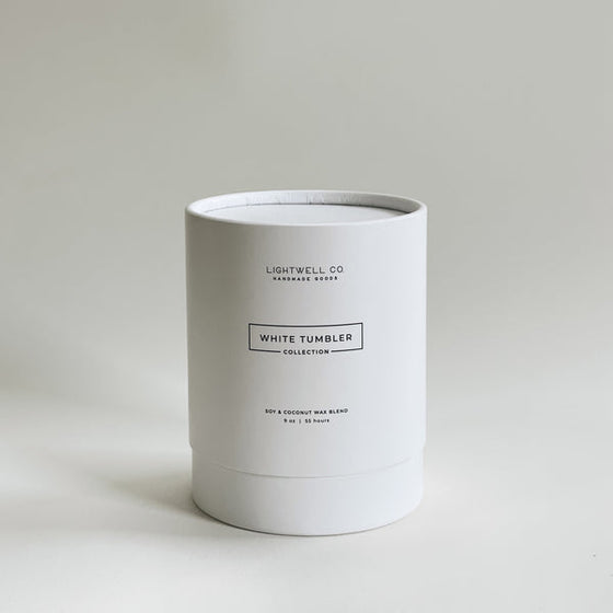 lightwell white tumbler candle