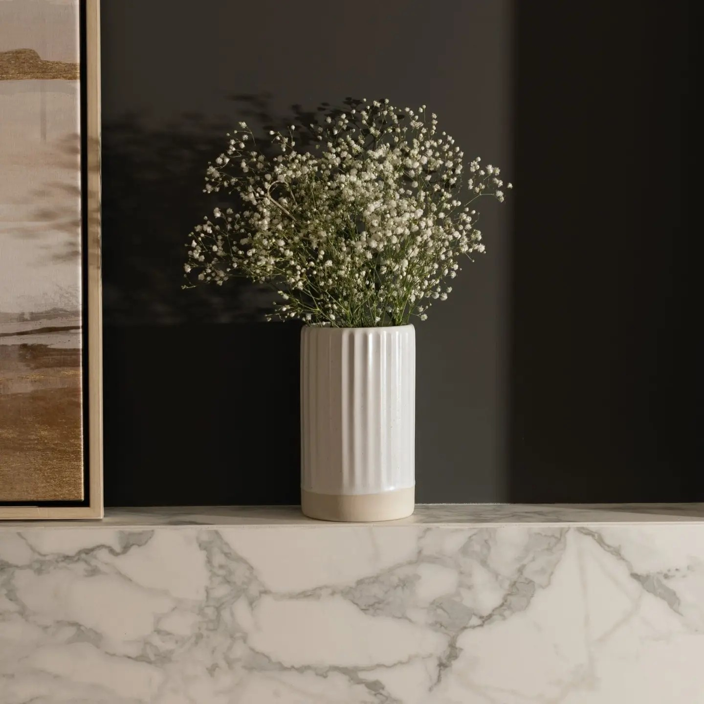 the vase - speckled white