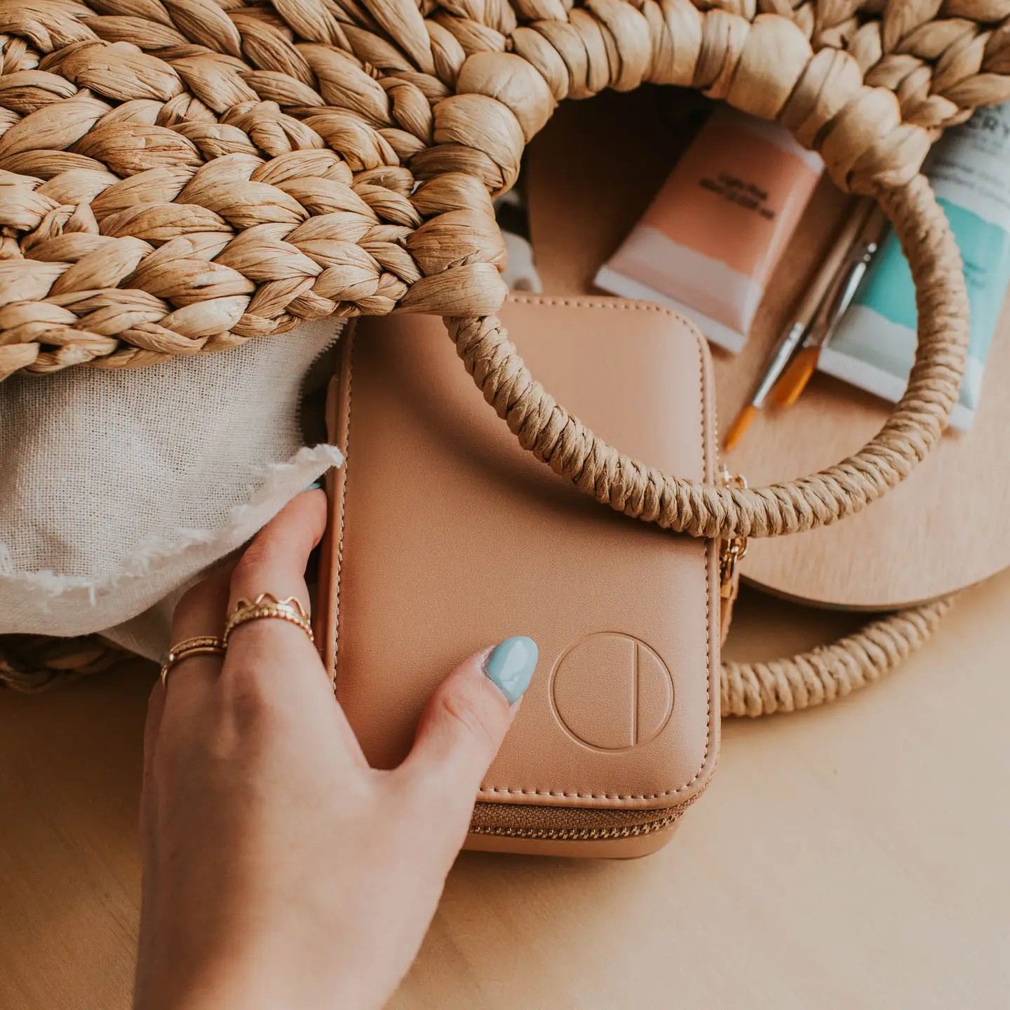 jewelry travel case in sand