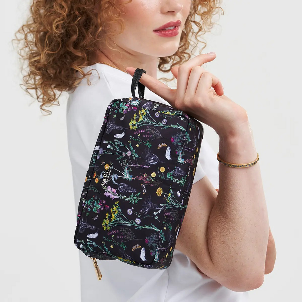 wilderness black cosmetic pouch