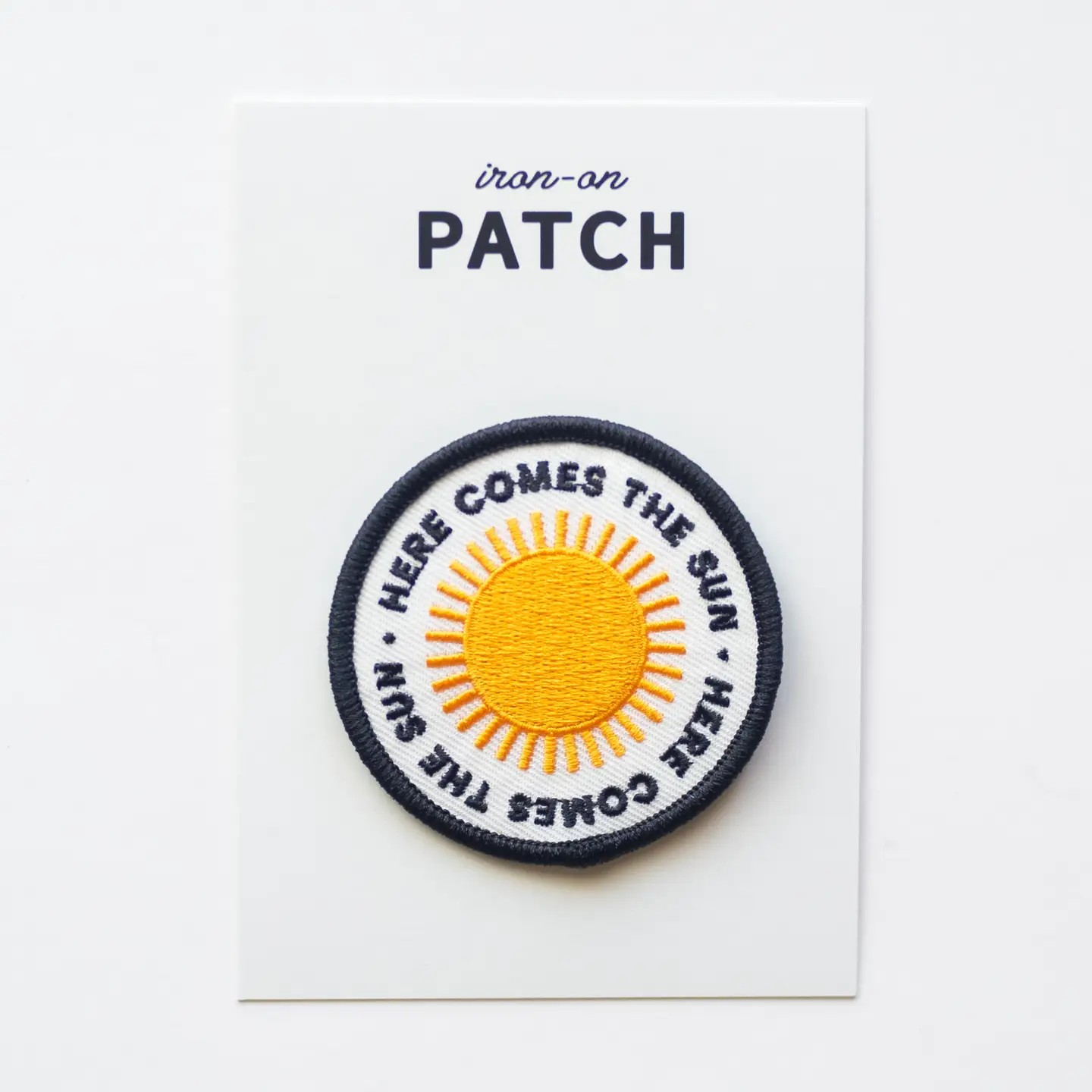 here comes the sun embroidered iron on patch