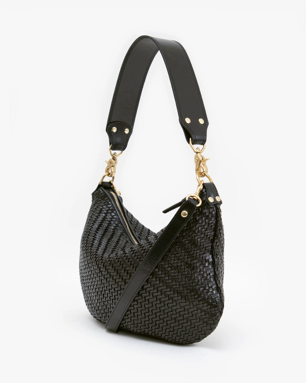 moyen messenger in black woven zig zag