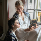 wolf garden navy square scarf