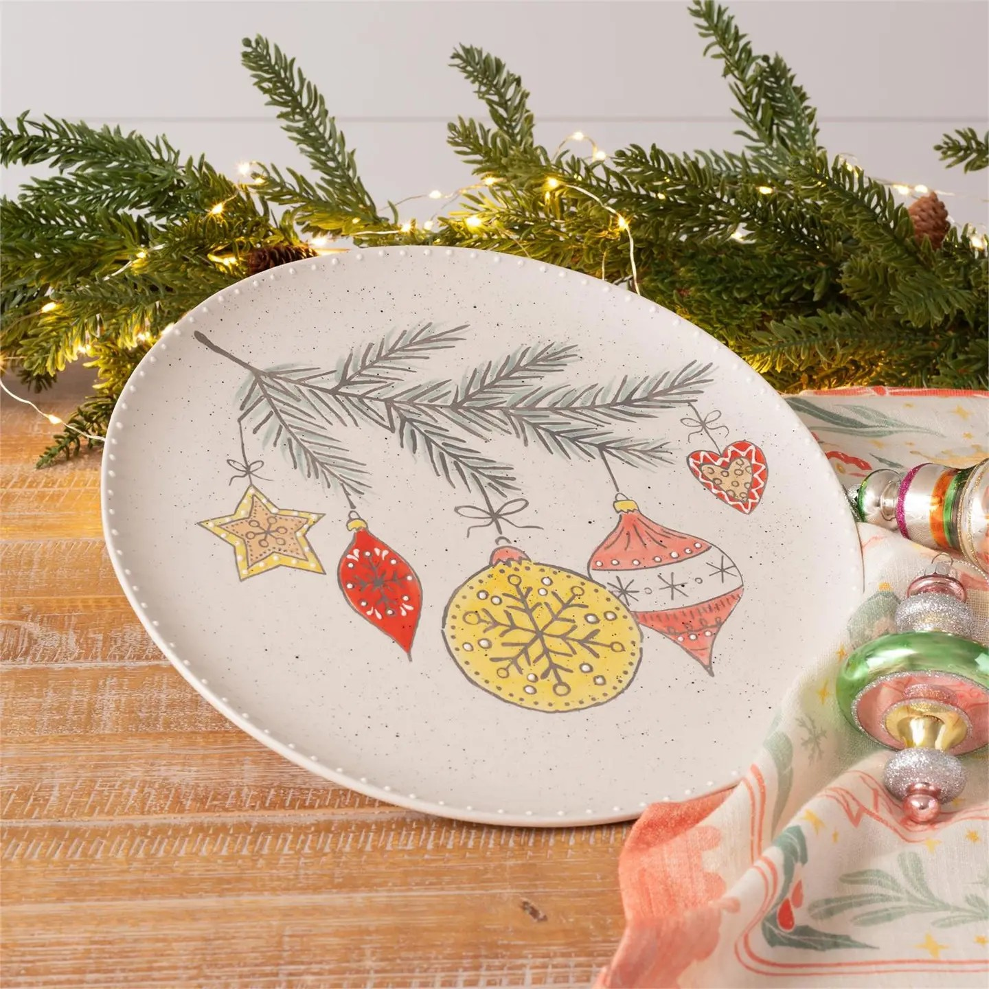 serving platter - christmas ornaments