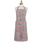 poppy block print apron