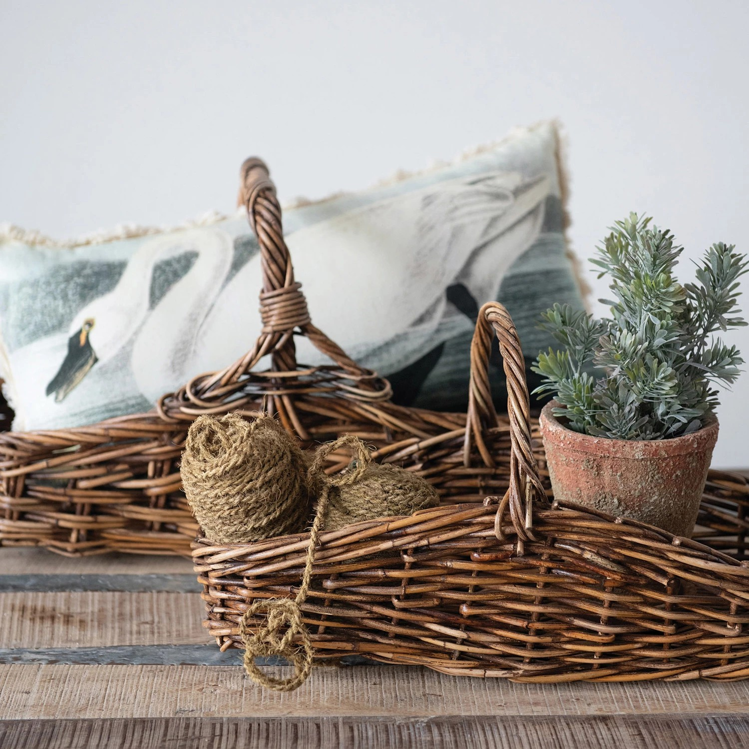 distressed cement planter - small