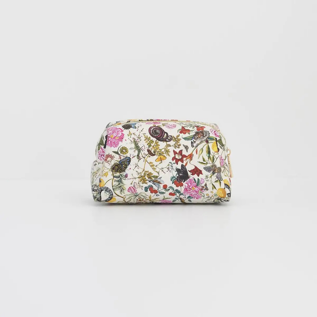 floral engravings cosmetic pouch