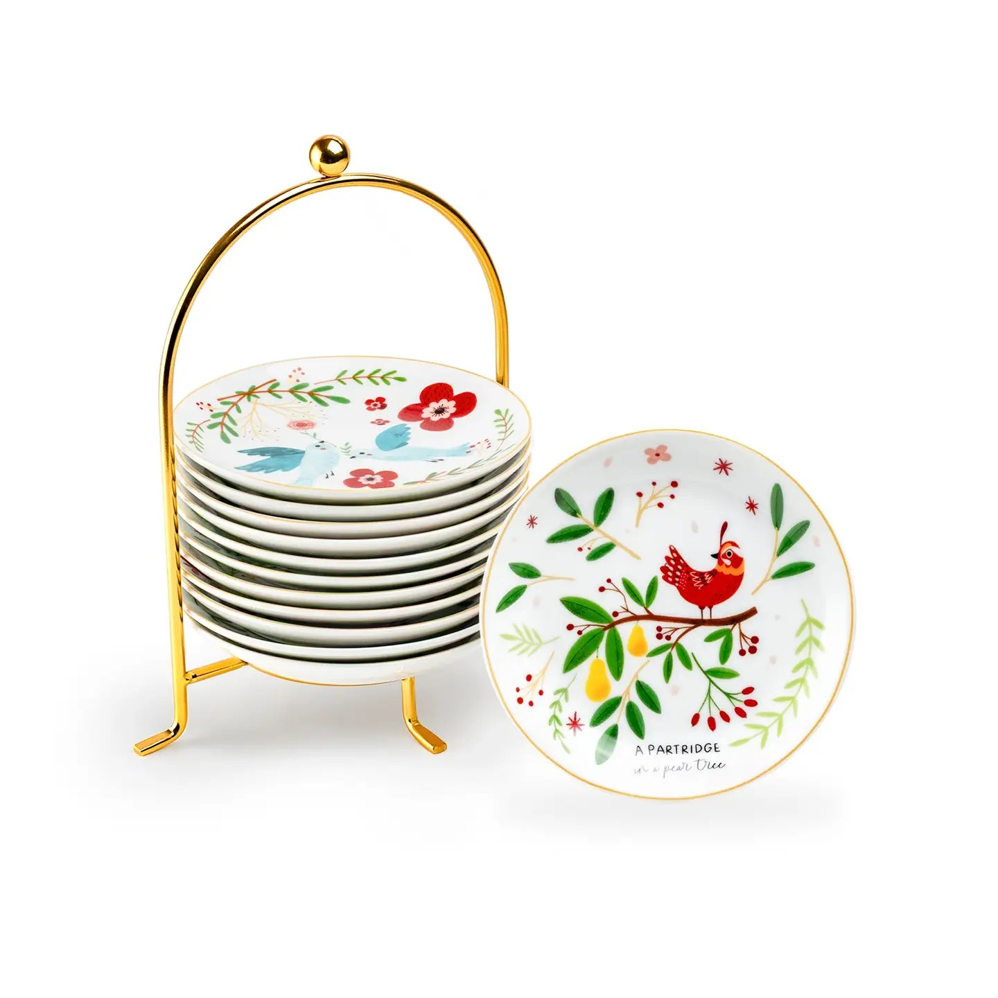 12 days of christmas fine porcelain appetizer plate set