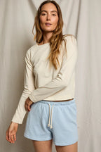 layla french terry short in powder blue