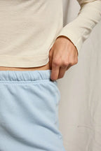 layla french terry short in powder blue