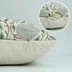 handmade block print 20 x 20 pillow - hydrangea