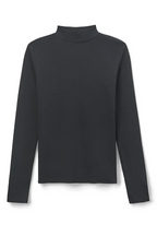lauryn rib mock neck long sleeve in black