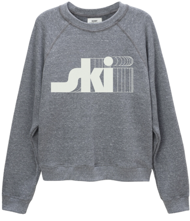 retro ski raglan crew in heather