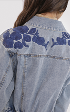 most likely embroidered denim jacket