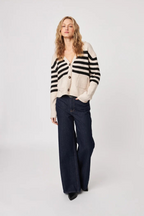 stanley cardi in nougat stripe
