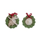 cotton crocheted wreath coaster - set of 4
