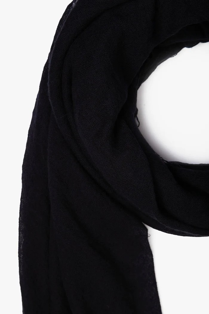cashmere + silk scarf in black