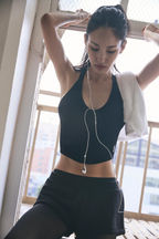 all clear v neck cami in black