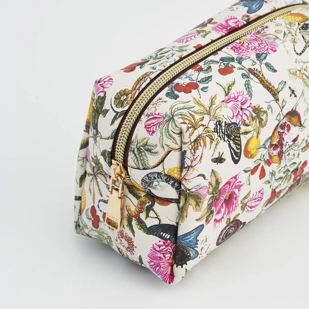 floral engravings cosmetic pouch