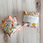 coral and blue floral lavender sachets, set of 2