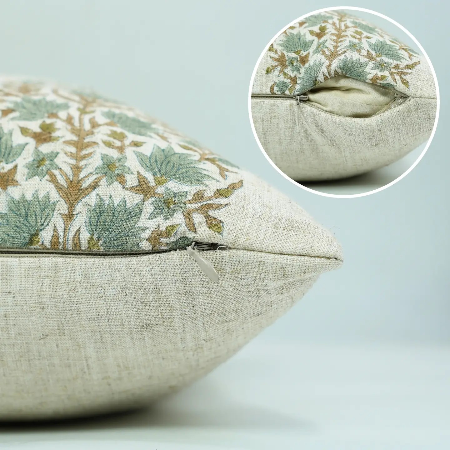 block print 20 x 20 pillow - bouquet