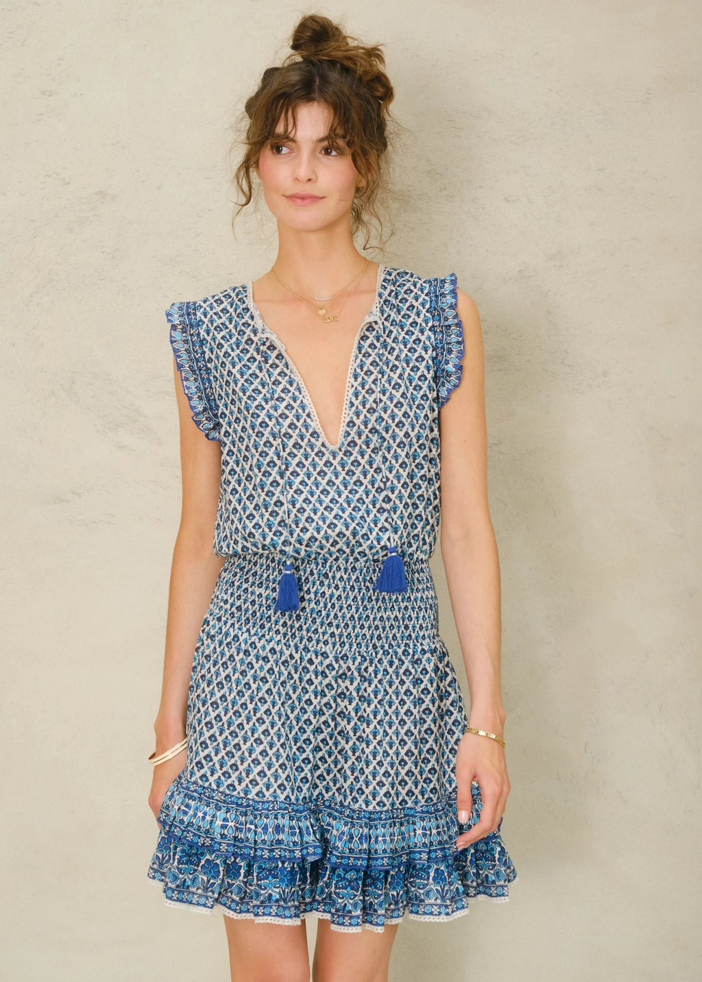 viti print sundress in blue