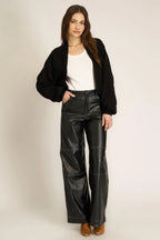 nieves seamed shrug in black