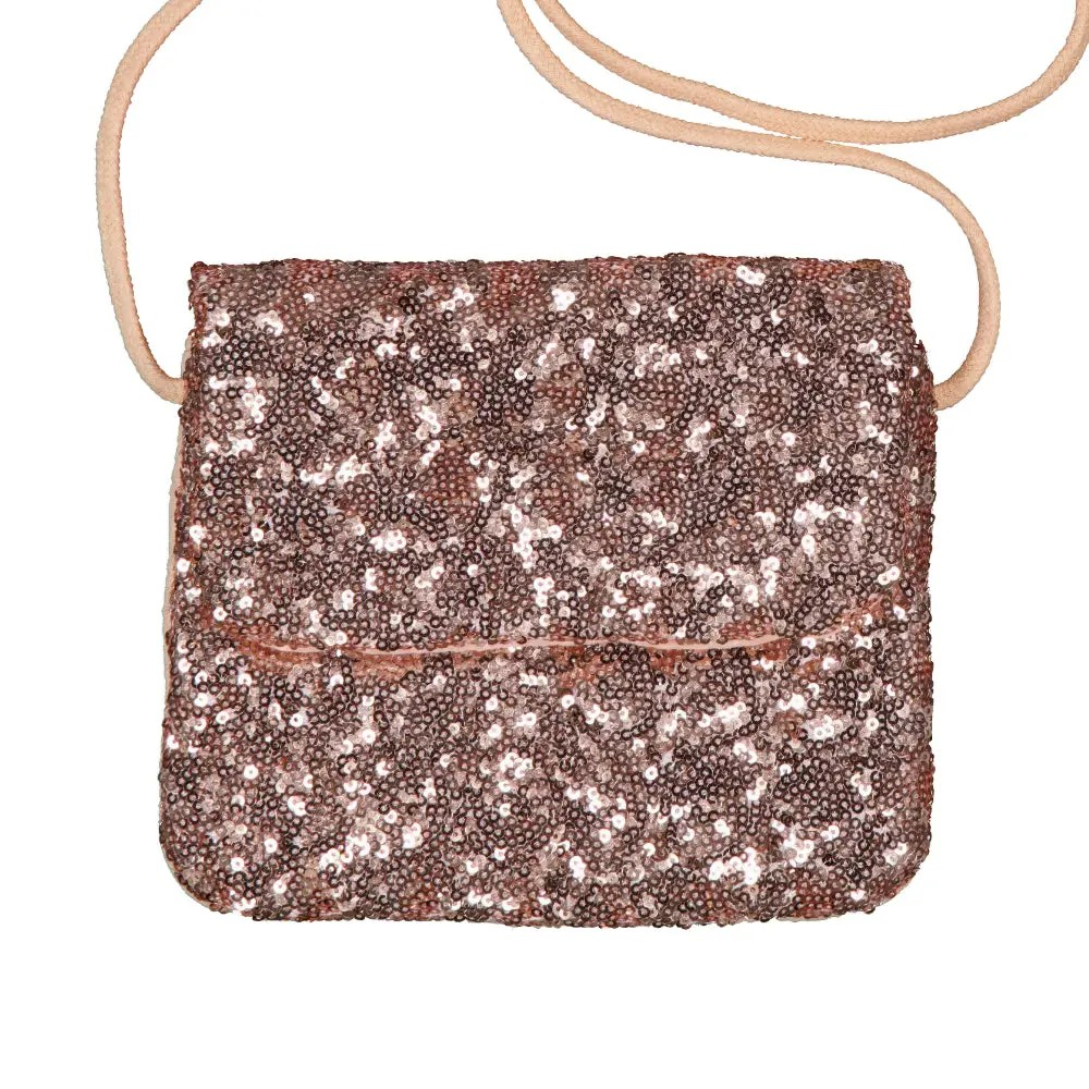 pink sequins girls handbag