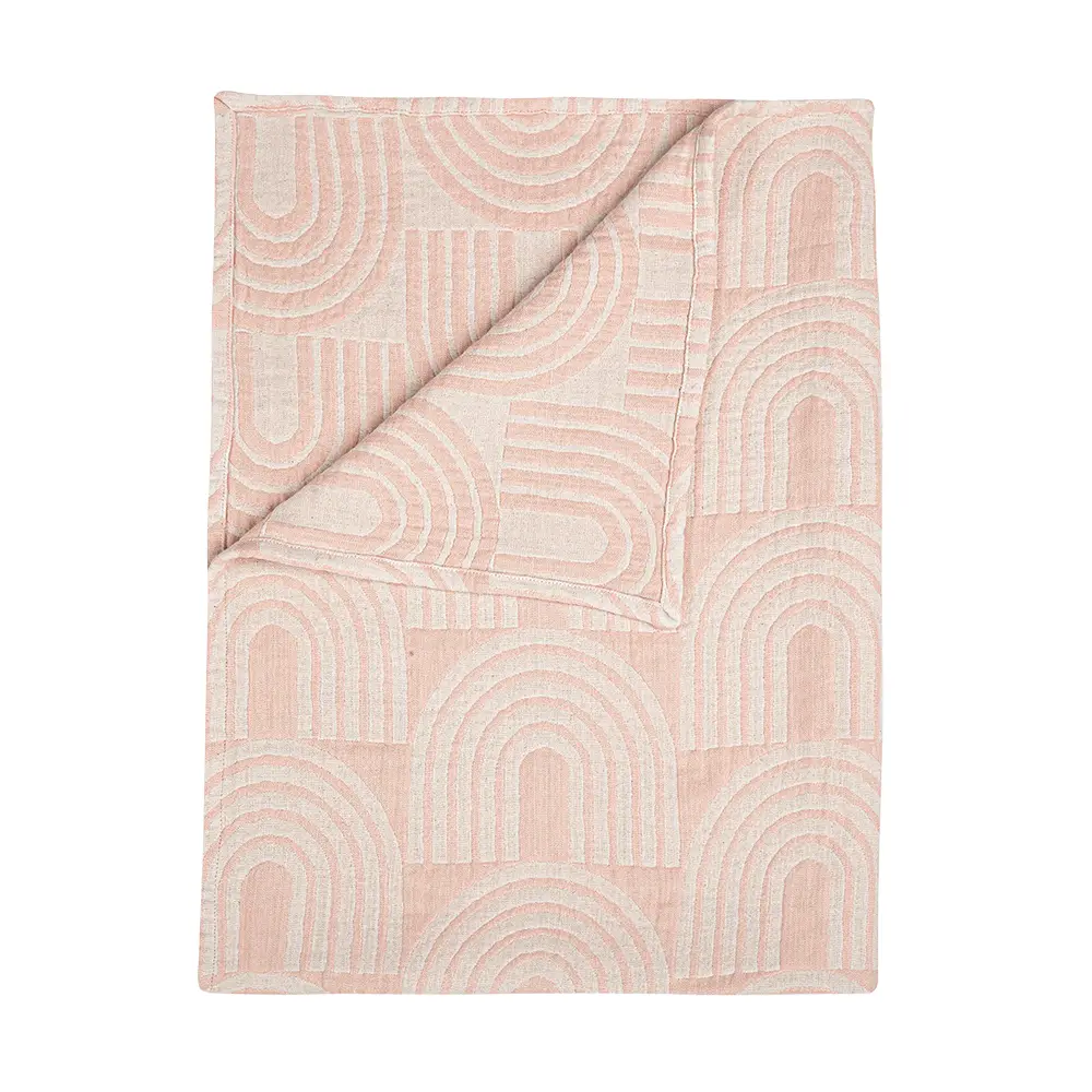 jacquard blanket in rainbow