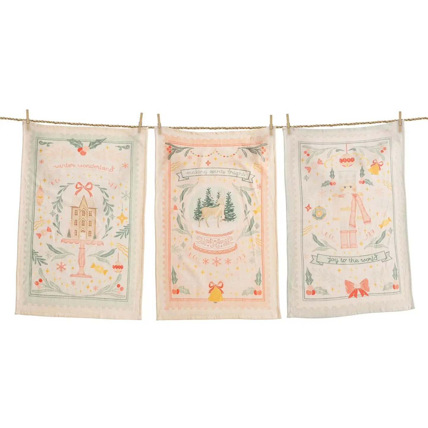 christmas joy tea towels