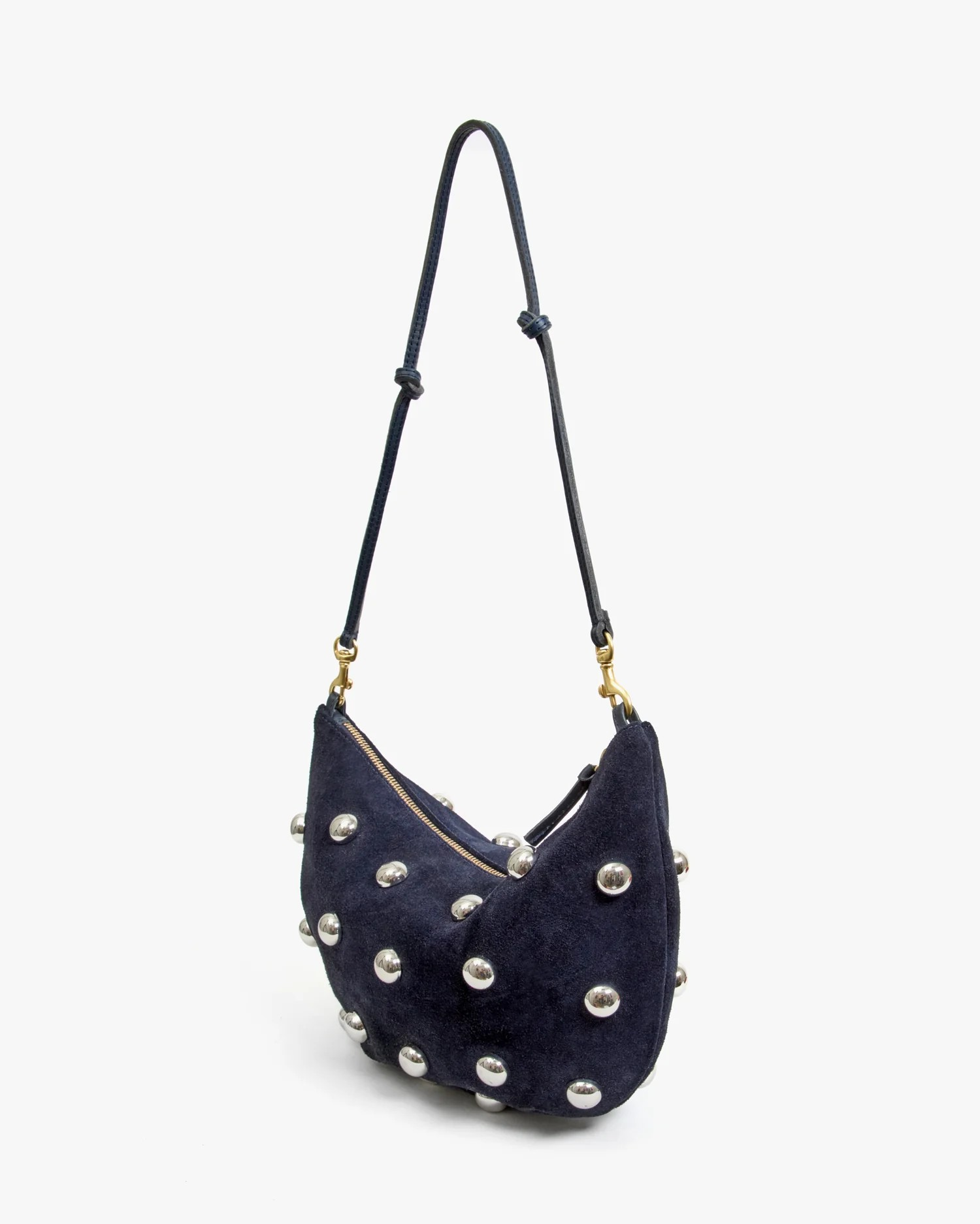 lune in suede navy with studs