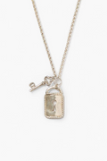 mini padlock necklace in silver