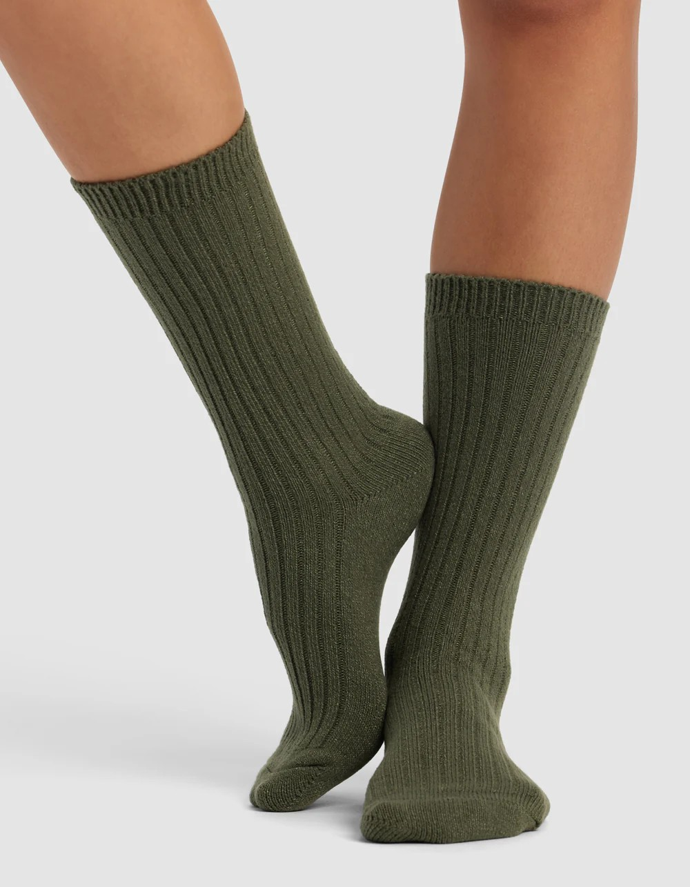 plush lounge sock 3 pack - pine + olive + juniper