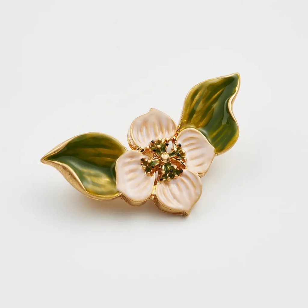 poppy anemone enamel brooch