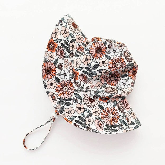 vintage flora baby sun hat