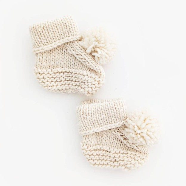 baby booties - natural