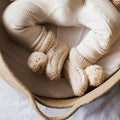 baby booties - natural
