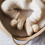 baby booties - natural