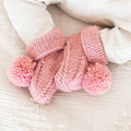 baby booties - rosy