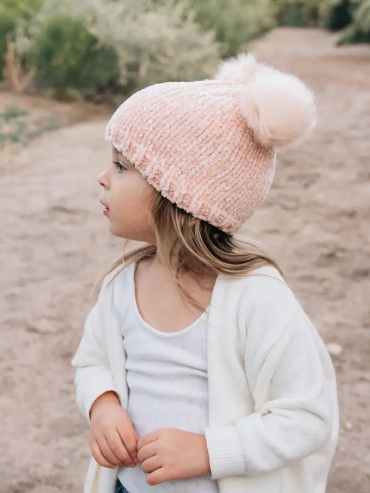 Champagne Chenille Beanie Hat