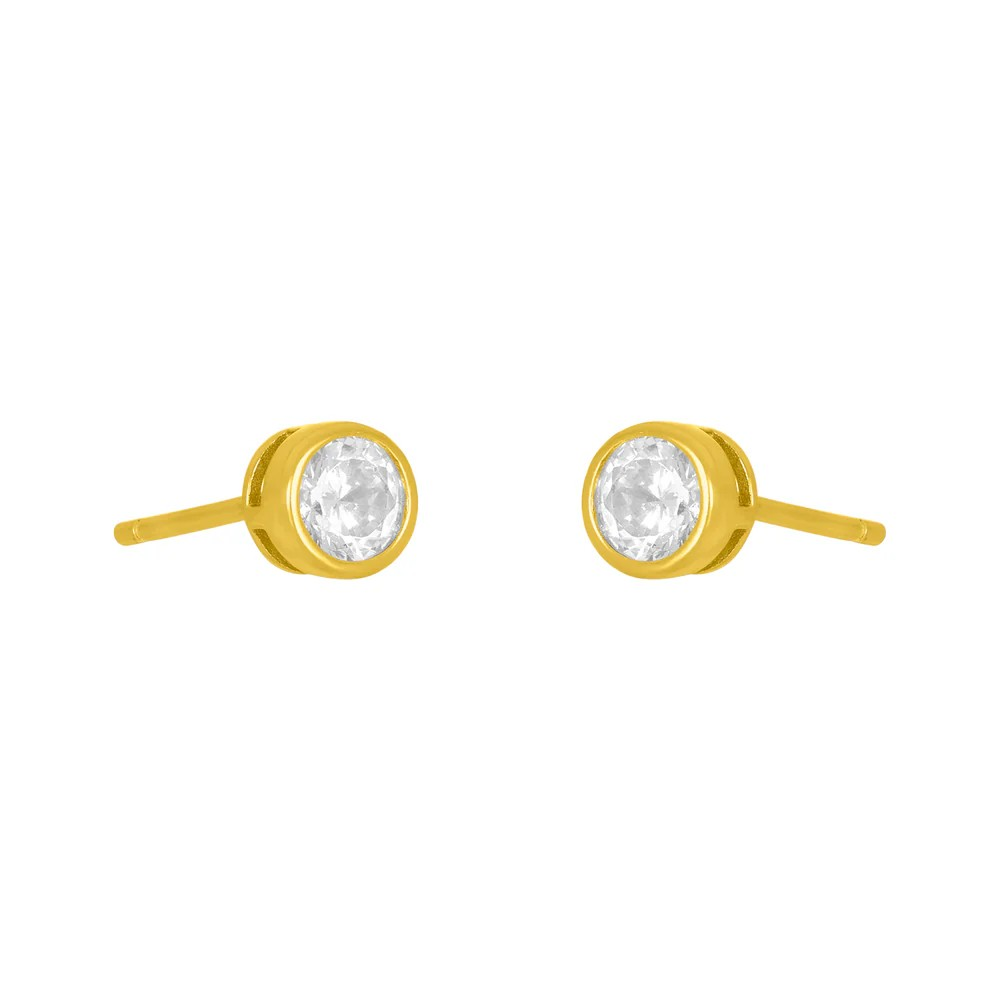 marisol bezel stud - 4mm