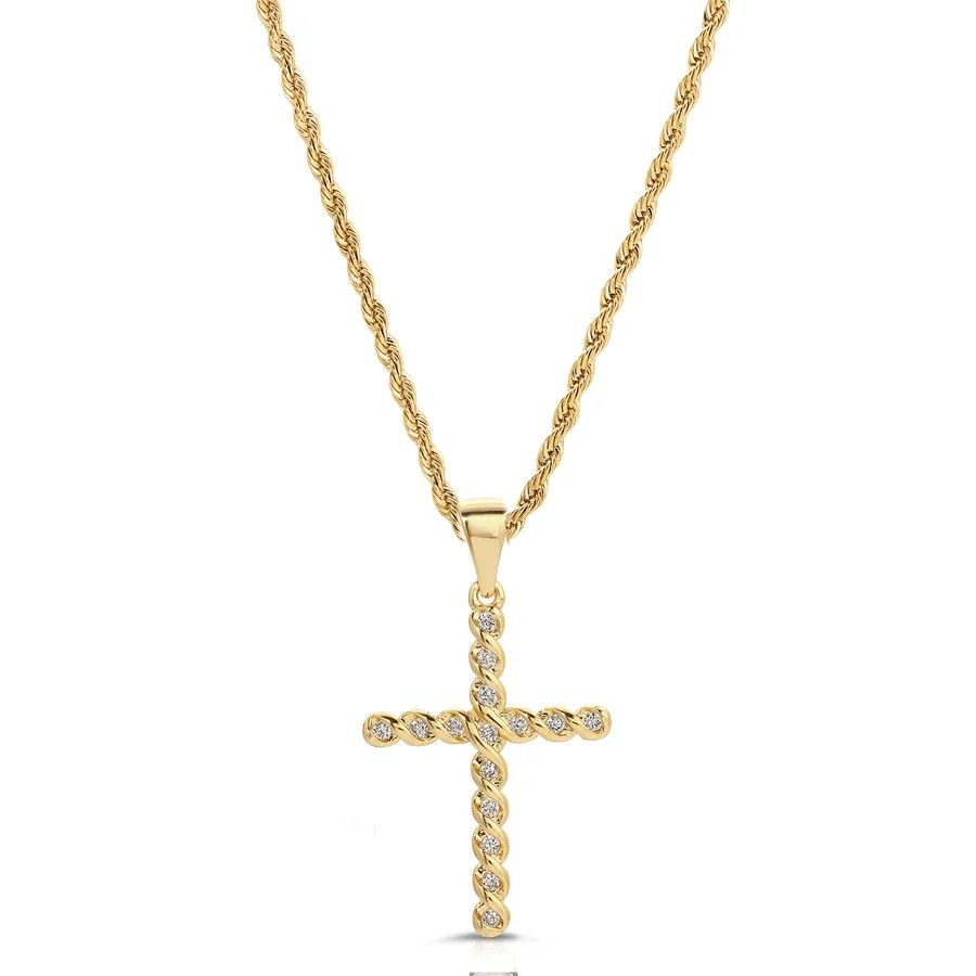 vintage french cross necklace