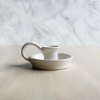 ceramic candle holder in white