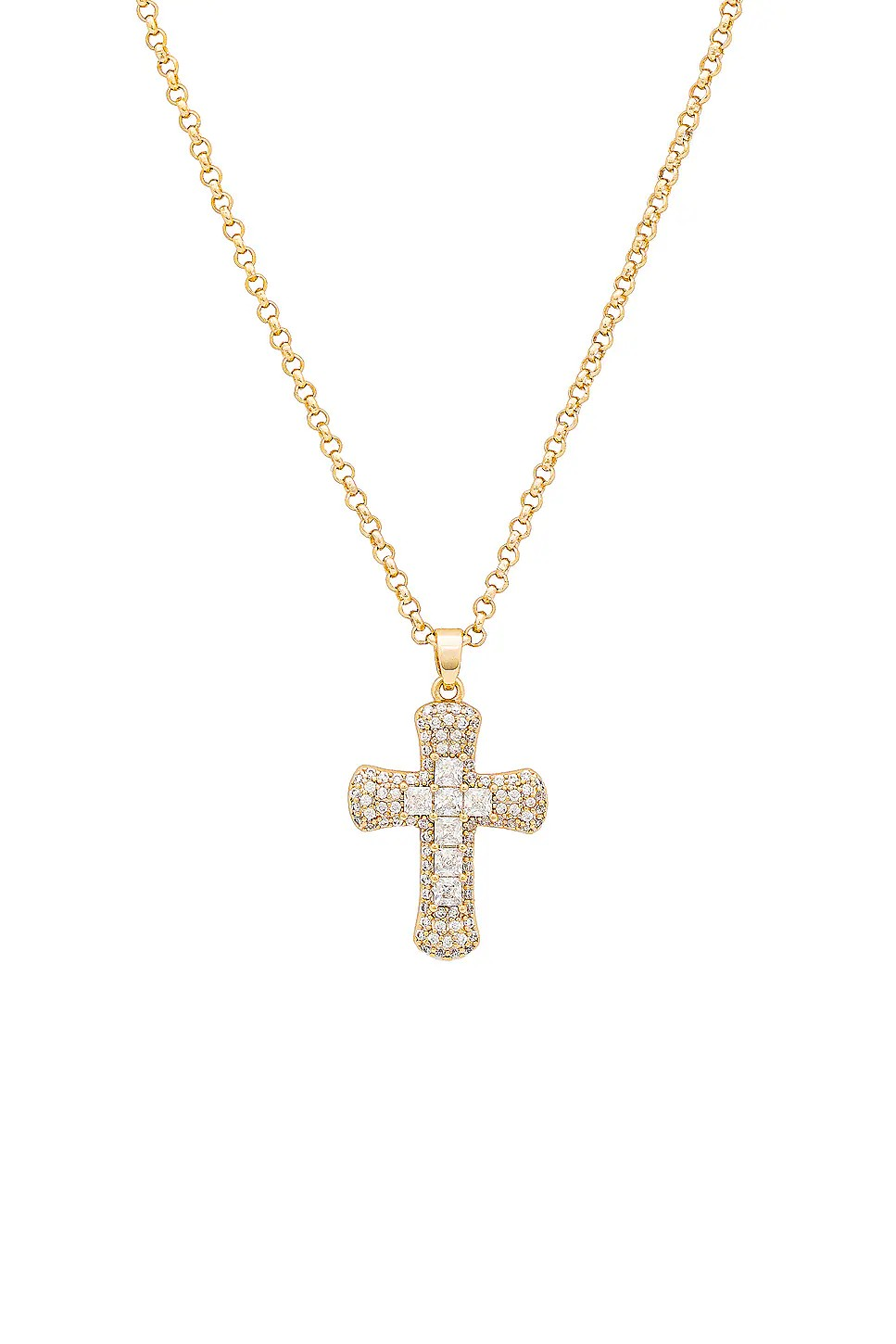 the donatella cross necklace - white
