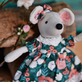 cotton mouse in green woodland dress