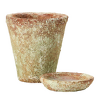 distressed cement planter - small